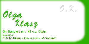 olga klasz business card